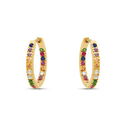 Rainbow Hoop Earrings - 18 karat gold vermeil on sterling silver, zirconia stones