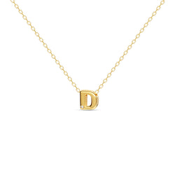 A 18 karat gold vermeil necklace with your initial letter "D". This diamond letter necklace is a special jewelry necklace that can be worn day and night. A genuine diamond stone in the corner of the letter makes this gold diamond necklace a luxury and ideal gift for yourself, your best friend or loved one. 