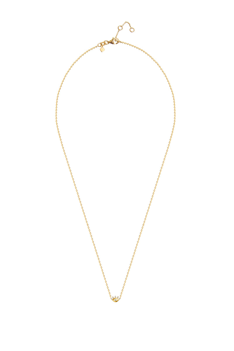 Evil Eye Diamond Necklace - 14 karat gold necklace, diamonds 0.09ct