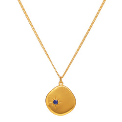 September Birthstone Necklace - 18 karat gold vermeil on sterling silver, lapis lazuli