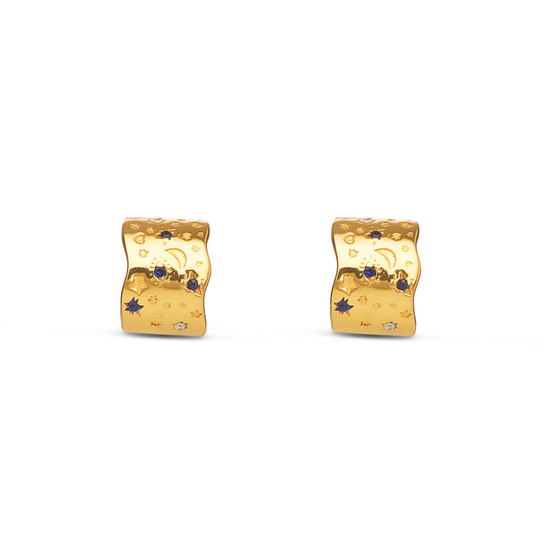Magic Hoop Earrings - Gold Vermeil, Topaz