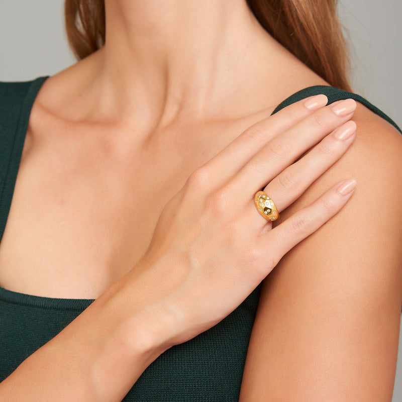Star Gaze Topaz Ring - 18 karat gold vermeil on sterling silver, Topaz