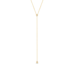 Teardrop Lariat Necklace - Vermeil