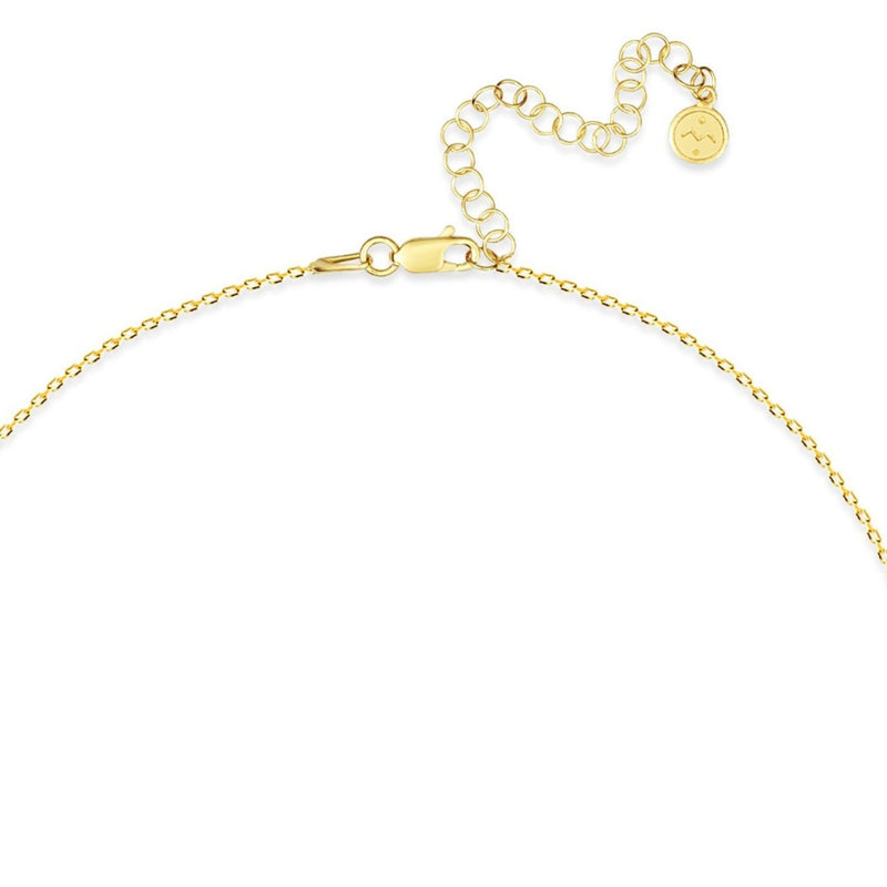 Diamond Letter Necklace "M" - 18 karat gold vermeil on sterling silver, diamond 0.01 carat