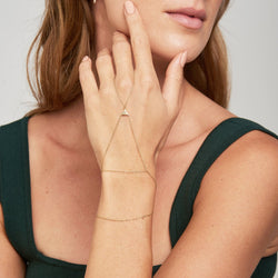 Triangle Finger Bracelet - 14 karat gold bracelet for women